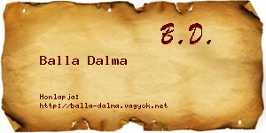 Balla Dalma névjegykártya